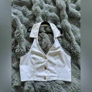 H&M - white 3 button tank *Size S*